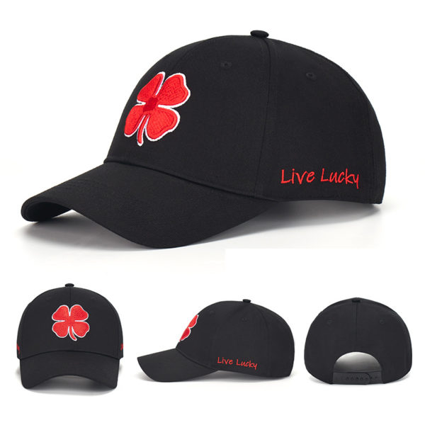 Embroidered Four-Leaf Clover Cotton Baseball Cap