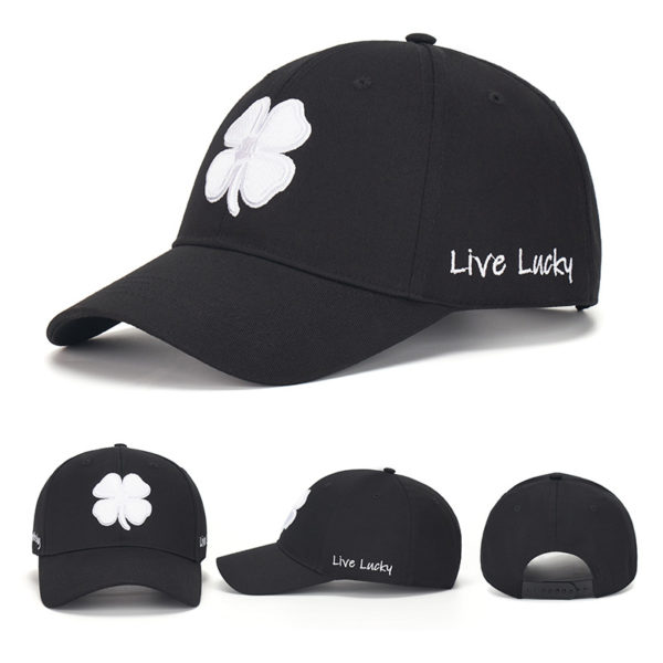 Embroidered Four-Leaf Clover Cotton Baseball Cap