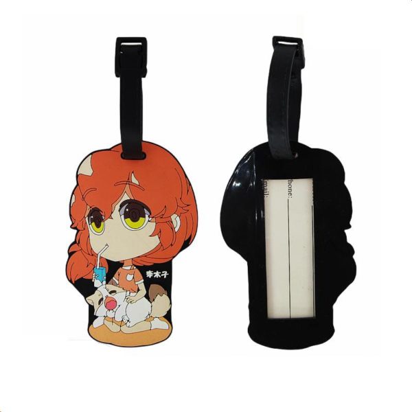 Full Color Printing PVC Soft Gel Cartoon Travel Suitcase Luggage Tag