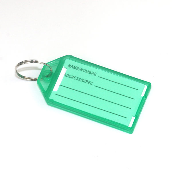 Transparent Flap Luggage Tag W/Key Chain