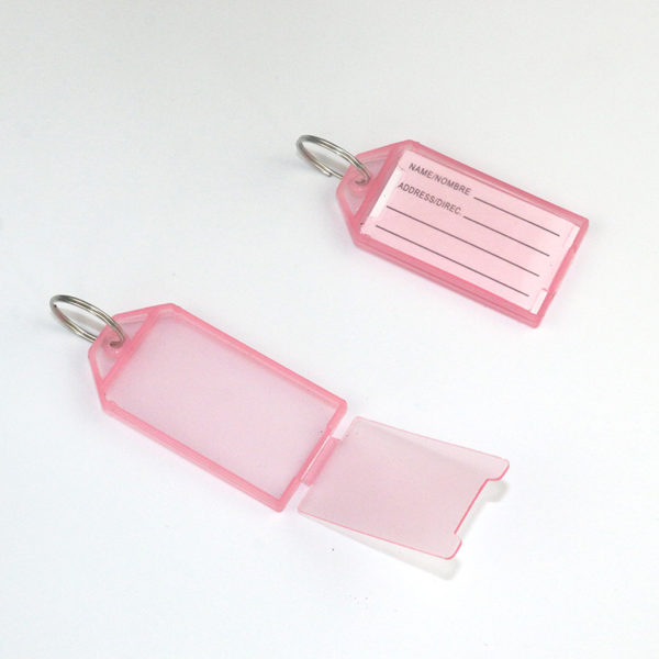 Transparent Flap Luggage Tag W/Key Chain