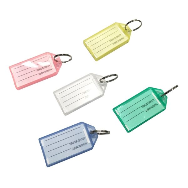 Transparent Flap Luggage Tag W/Key Chain