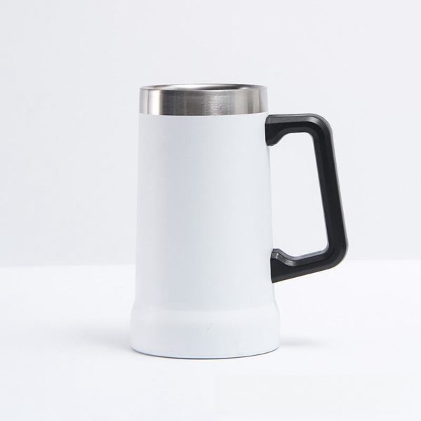 Multicolor Large Capacity Stainless Steel Vacuum Beer Mug with Handle