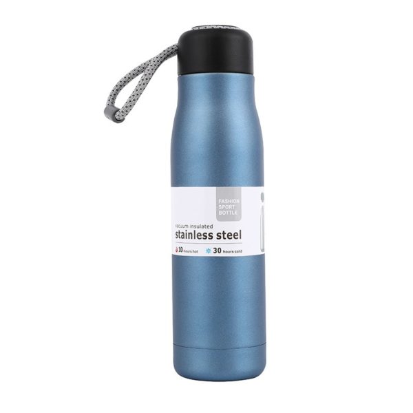 Multicolor Portable Stainless Steel Vacuum Water Bottle for Sports with Lanyard