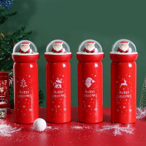 Customized Red Stainless Steel Vacuum Bottle for Christmas