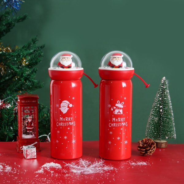 Customized Red Stainless Steel Vacuum Bottle for Christmas