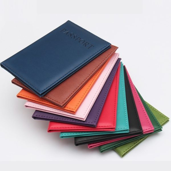 Multi-color Simple Custom PU Waterproof Passport Document Holder Wallet