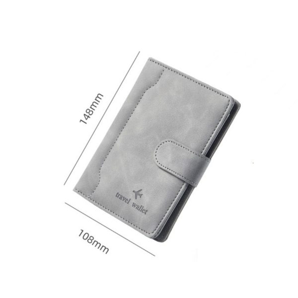 PU RFID Waterproof Passport Document Holder Wallet with Magnetic Clasp