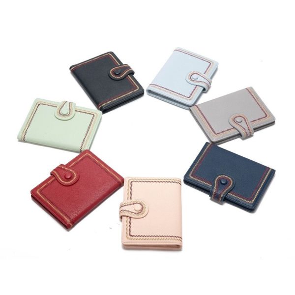 Craft PU RFID Waterproof Passport ID Holder Wallet with Snap Buckle