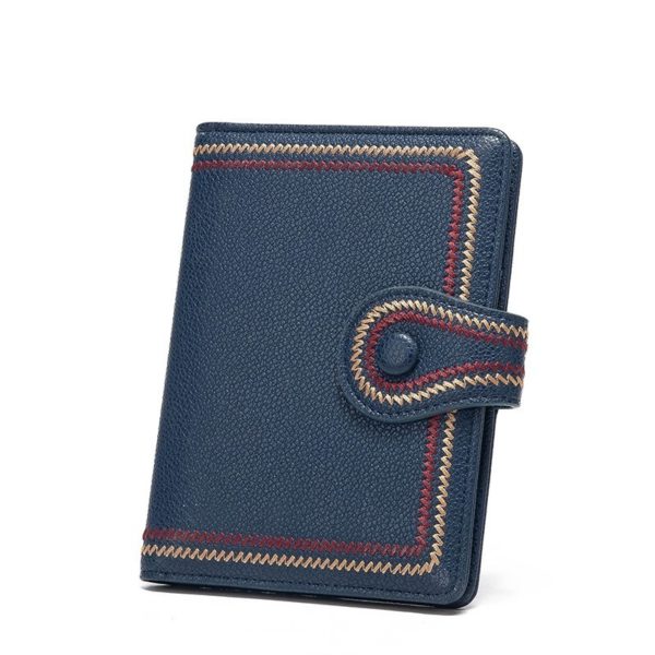 Craft PU RFID Waterproof Passport ID Holder Wallet with Snap Buckle