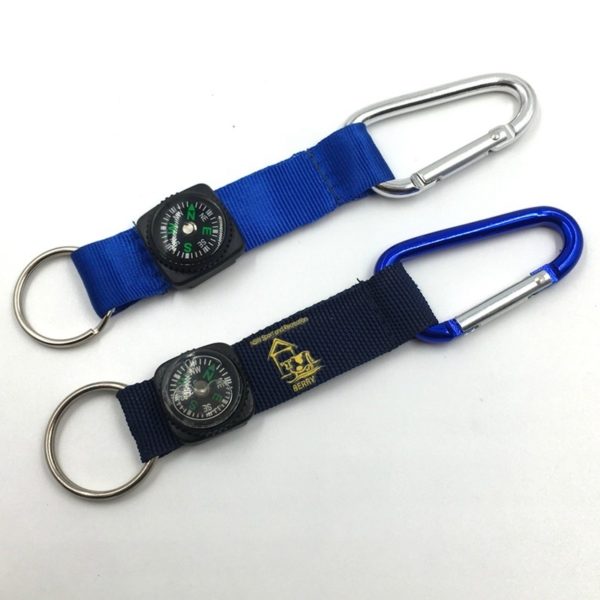 Carabiner Key Tag With Compass