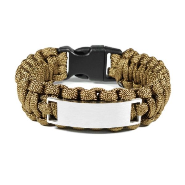 Custom Paracord Rope Bracelet With Stainless Steel ID Plate