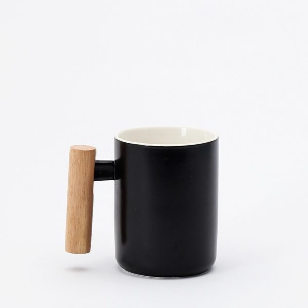 Ceramic Mug with Wooden Handle-10oz