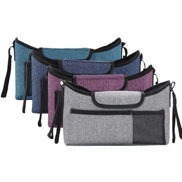 Multifunctional Oxford Gray Stroller Organizer Shoulder Bag