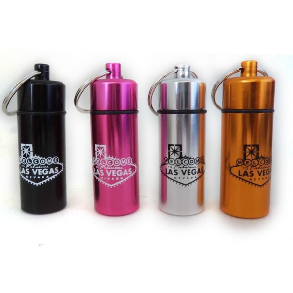 Aluminum Alloy Outdoor Emergency Waterproof Small Medicine Bottle Keychain