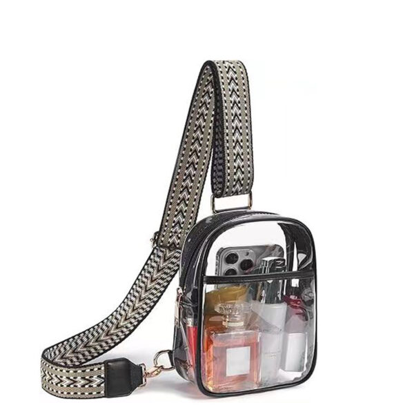 PVC Jacquard Shoulder Strap Transparent Women's Crossbody Bag