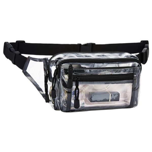 Multi-layer Transparent PVC Belt Pouch Fanny Pack Waist Bag