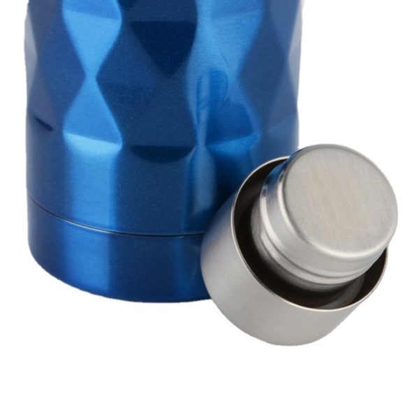 17oz Blue Stainless Steel Vacuum Bottle with 3D Pattern