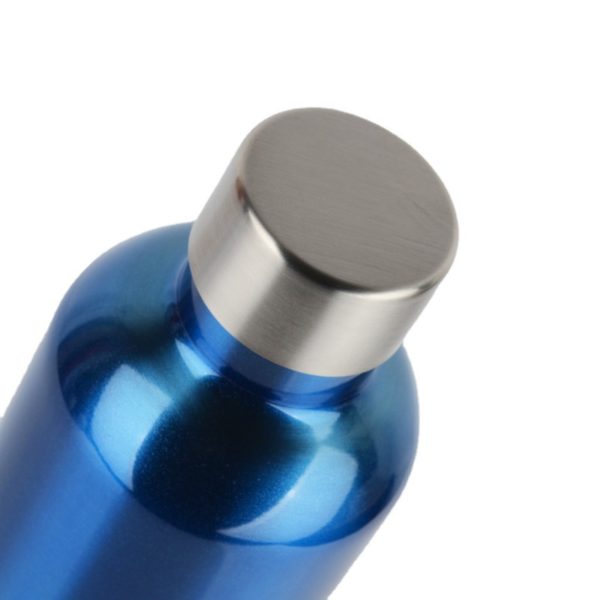 17oz Blue Stainless Steel Vacuum Bottle with 3D Pattern