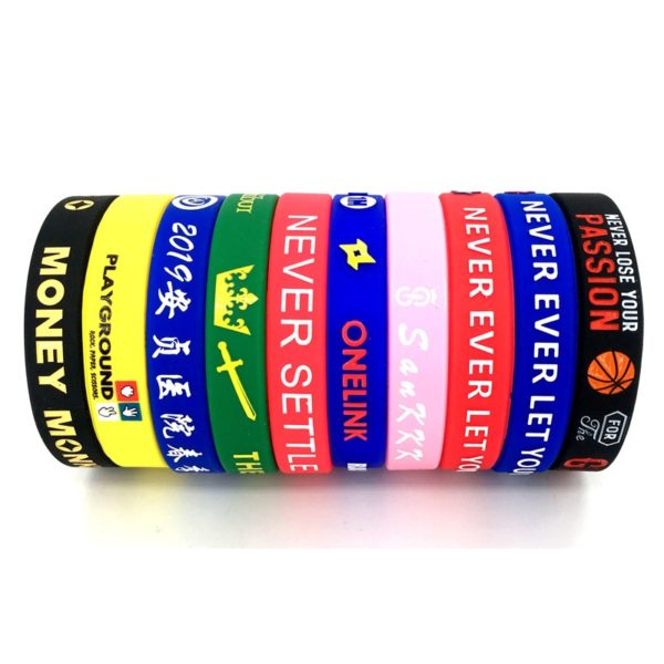 Silicone Wristband Bracelet with Silkscreen Printing