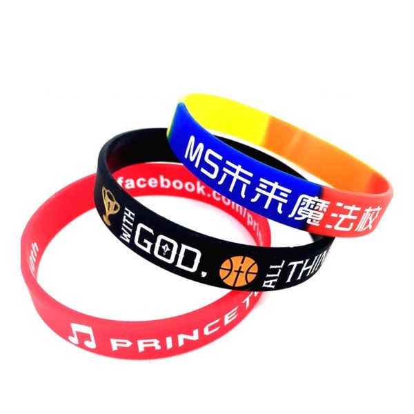 Silicone Wristband Bracelet with Silkscreen Printing