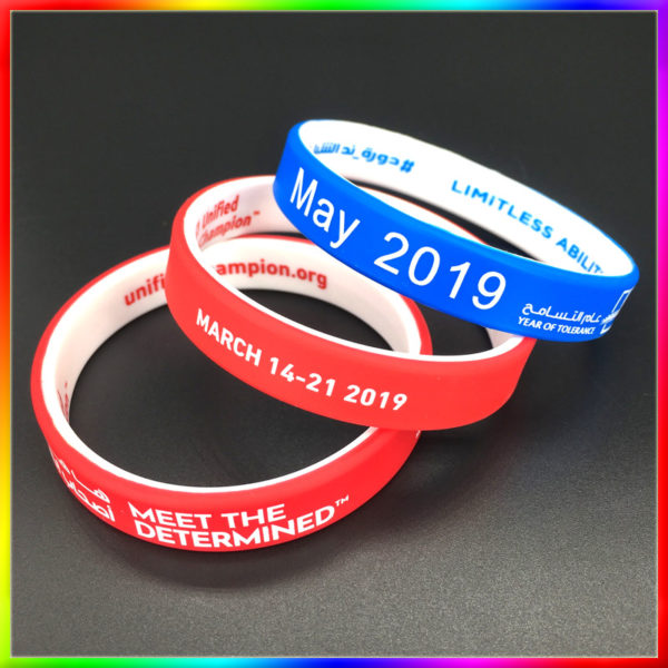 Silicone Wristband Bracelet with Silkscreen Printing