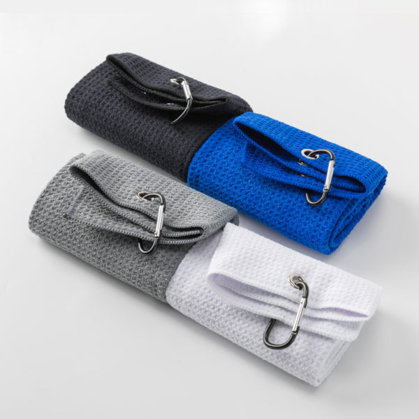 Microfibe Fabric Golf Towel with Carabiner