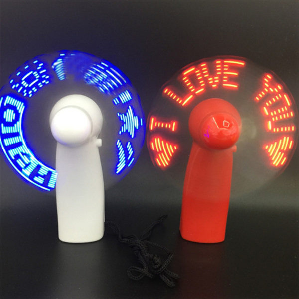 Handheld LED Programmed Message Fan with Lanyard