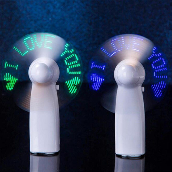 Handheld LED Programmed Message Fan with Lanyard