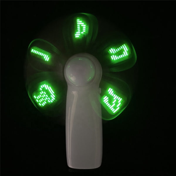 Handheld LED Programmed Message Fan with Lanyard