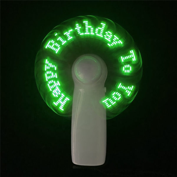 Handheld LED Programmed Message Fan with Lanyard