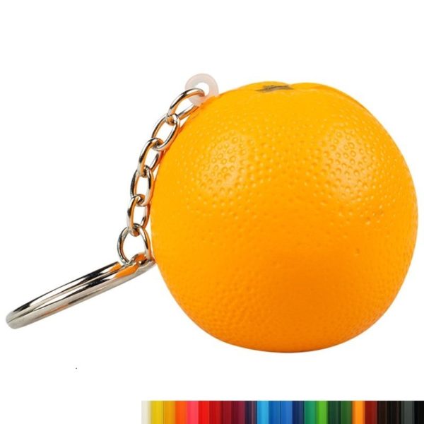 PU Foam Orange Fruit Stress Ball Keychains