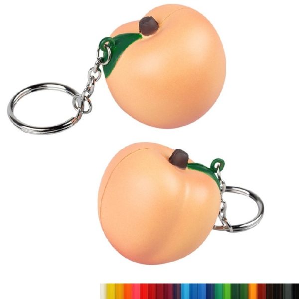 PU Foam Peach Stress Ball Keychains