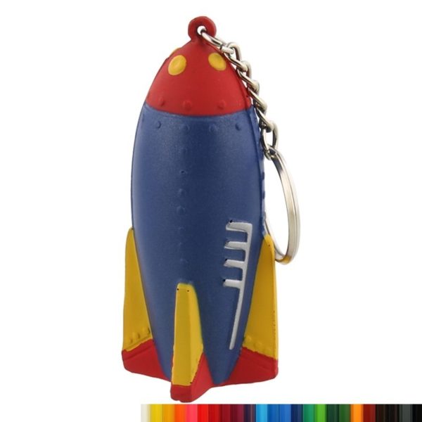 PU Foam Rocket Stress Reliever Key Ring