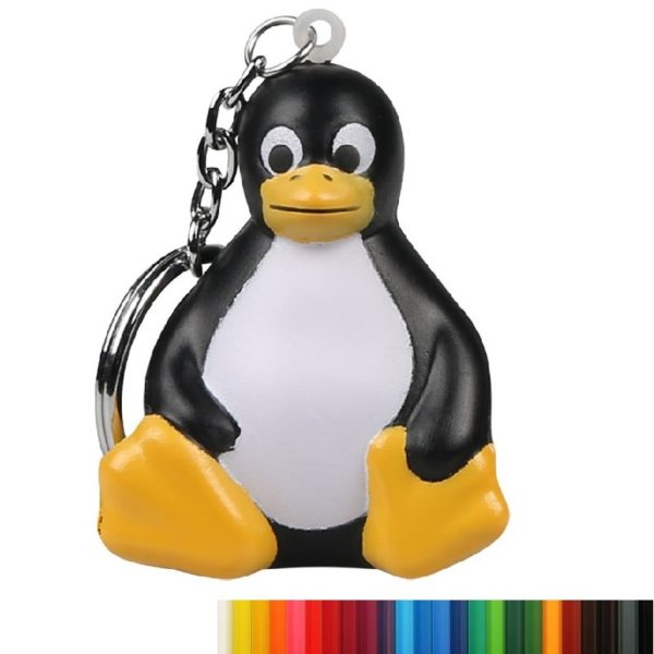 PU Foam Sitting Penguin Stress Ball Keychains with Your Logo