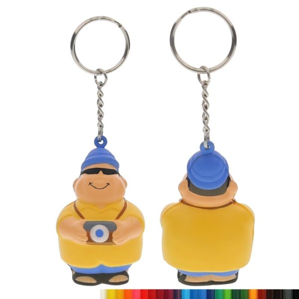 PU Foam Tourist Pete Stress Ball Key Ring with Your Logo