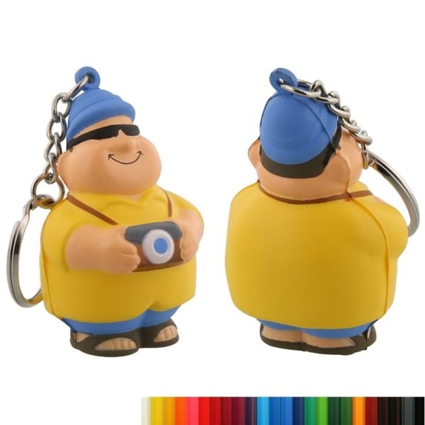 PU Foam Tourist Pete Stress Ball Key Ring with Your Logo