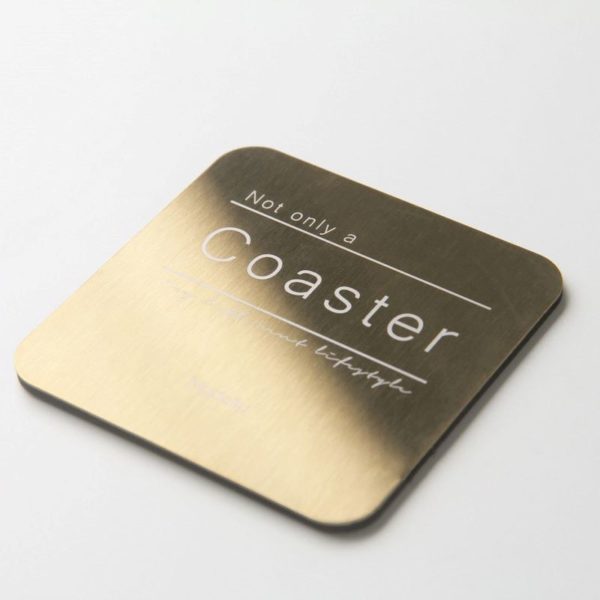 Stainless Steel Coaster with Gold Coating