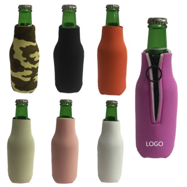 Neoprene Bottle Cooler Sleeve Holder With Zipper