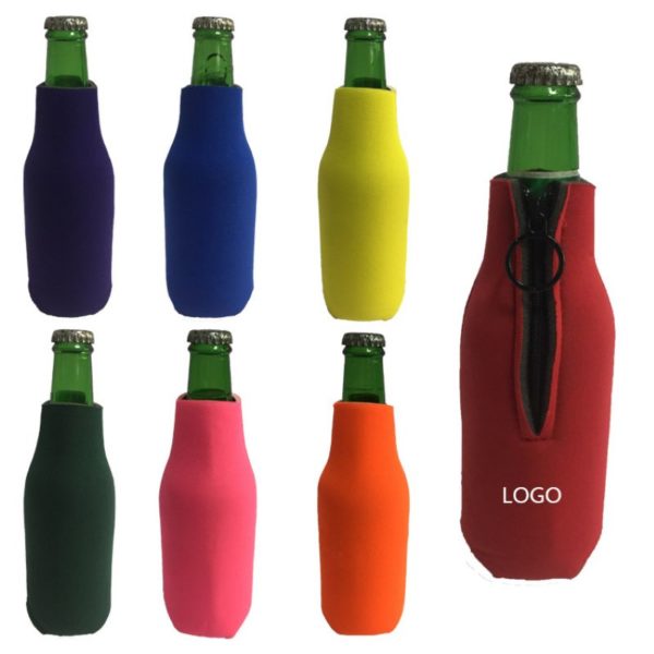 Neoprene Bottle Cooler Sleeve Holder With Zipper