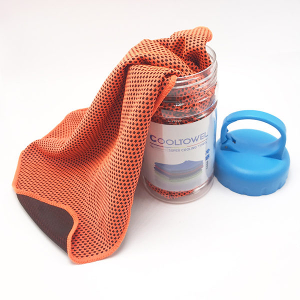 Summer Quick Drying Sports Cooling Towel With Plastic Bottle