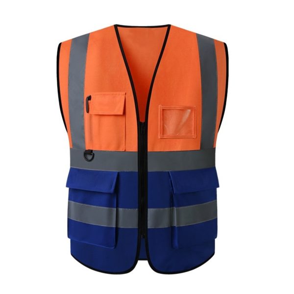 Multi-pockets Zipper Safety Vest