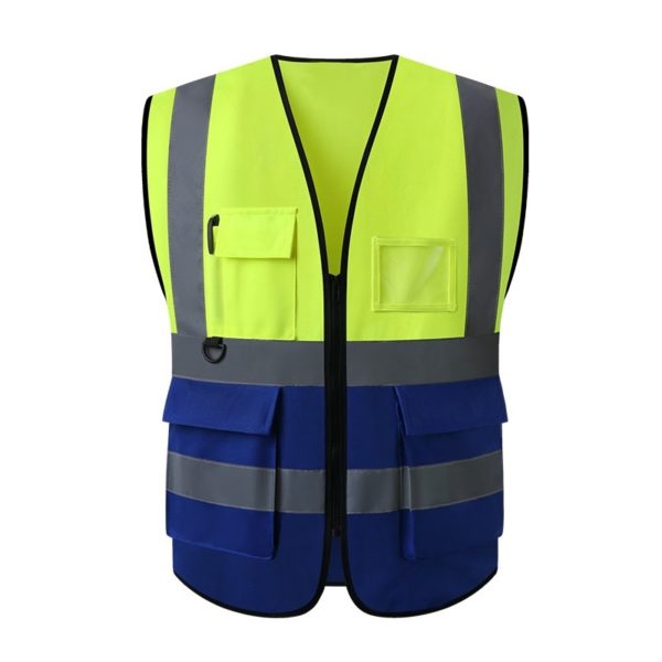 Multi-pockets Zipper Safety Vest