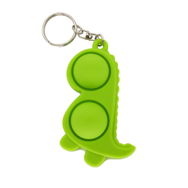 Silicone Dinosaur Push Pop Fidget Bubble Toy Keychain