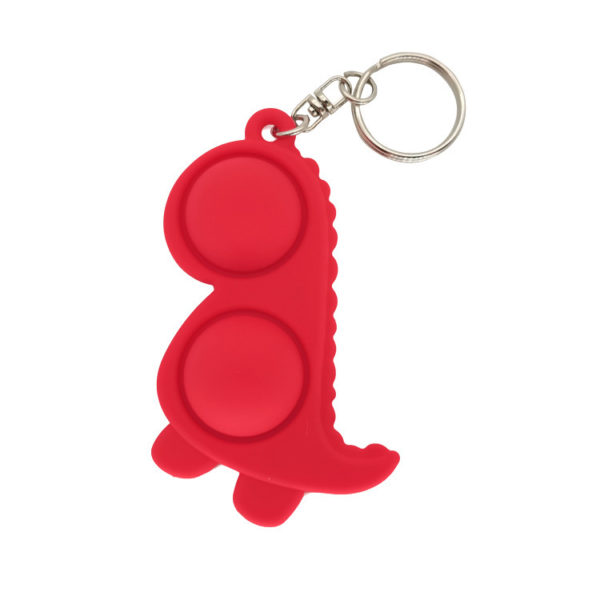 Silicone Dinosaur Push Pop Fidget Bubble Toy Keychain