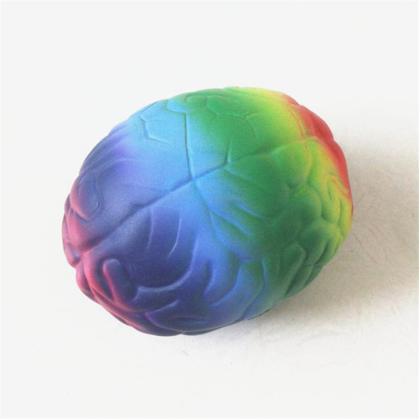 Rainbow Color Brain Shaped Stress Reliever