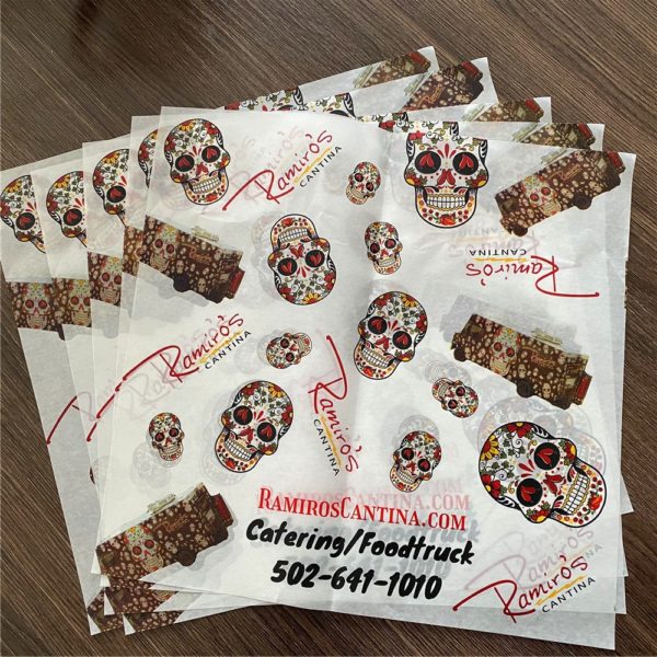 FDA Standard Hamburger Wrapping Paper with Full Color Logo