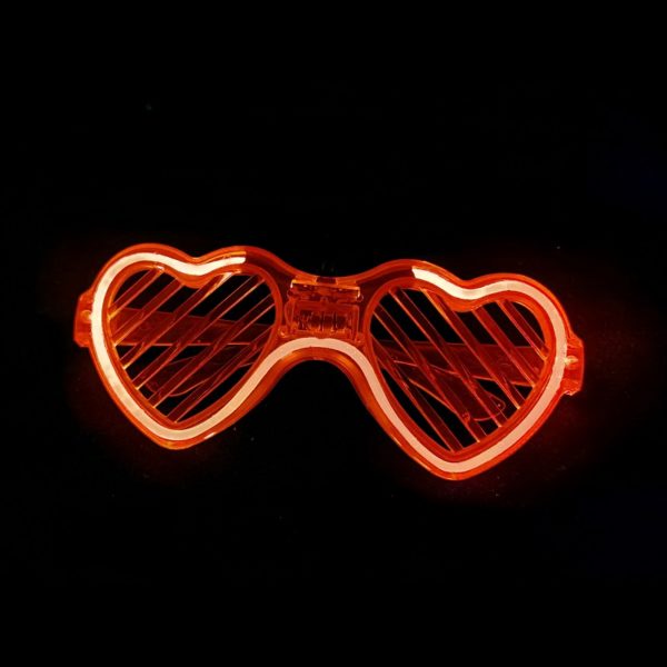 Plastic Heart-shaped LED Flashing Shutter Glasses with Logo