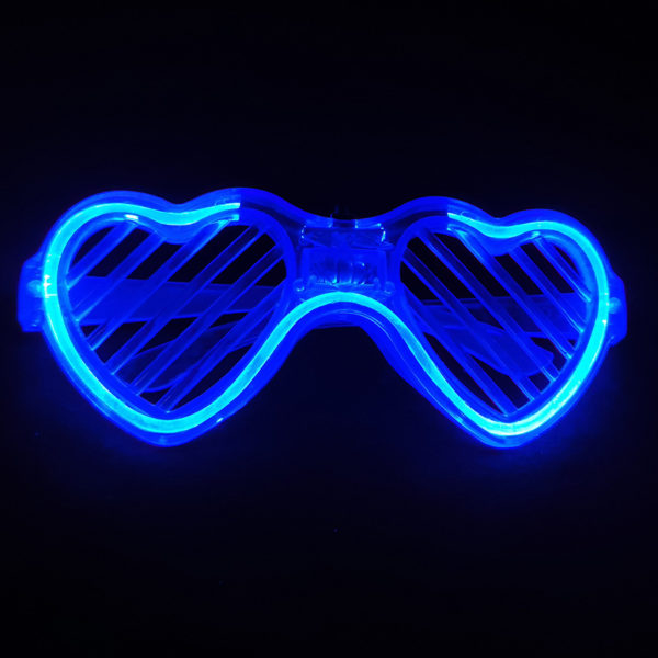 Plastic Heart-shaped LED Flashing Shutter Glasses with Logo