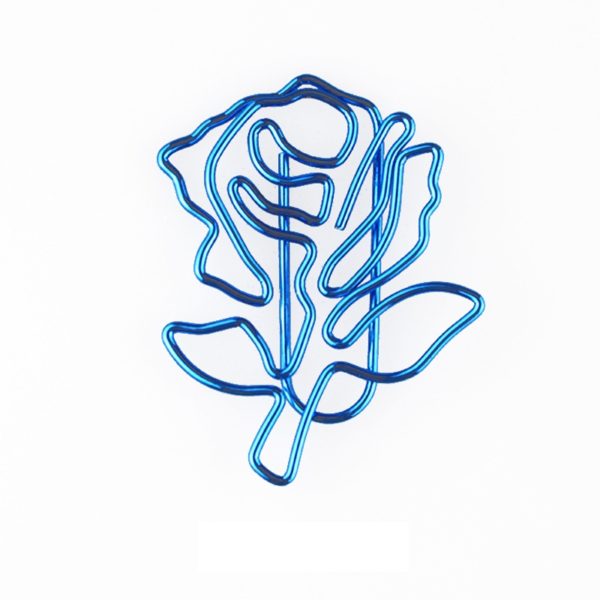 Rose Shaped Metal Paperclip Bookmark